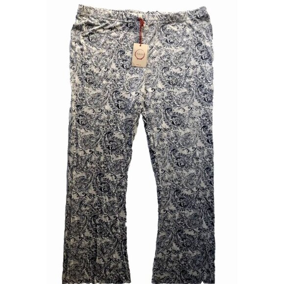 RAGA Women's Soft Flare Casual Paisley Bell Bottom Pant Size L - Picture 2 of 11